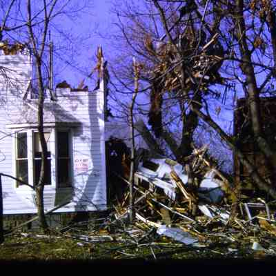 1964. Side of house. demolition