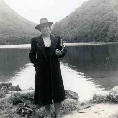 Annabell at Mirror Lake just below Old Man of the Mountain on 07/02/1940.