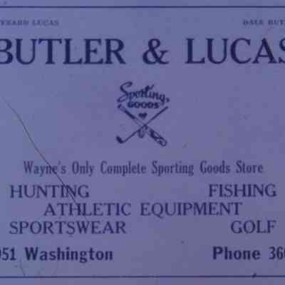 1947 Ad. Butler and Lucas Sporting Goods. Maynard Lucas, Dale Butler.