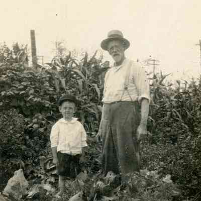 John Vallance and his grandfather John S. Egeler in his grandfather's garden.