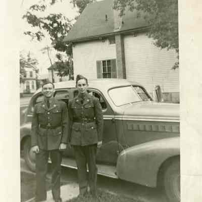 Matt Tinkham Jr and Ham Dendel at the Tinkham house at 34921 Main St. Wayne, MI on Sept 1937.