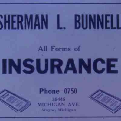 1947 Ad. Sherman L. Bunnell Insurance