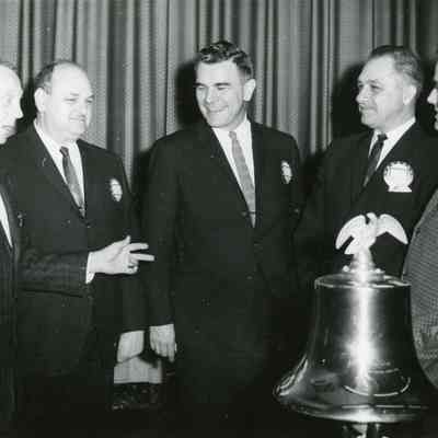 Clarence Woolf {left of Attwood}, James Attwood { center}, Norm Martin { right of Attwood}, other members of barber shop group