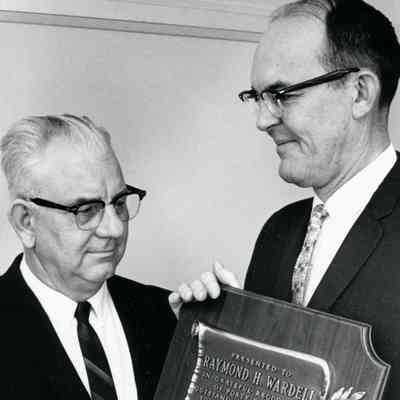 Raymond Wardell receiving an award from Wayne City Concil on Jule 19, 1965.