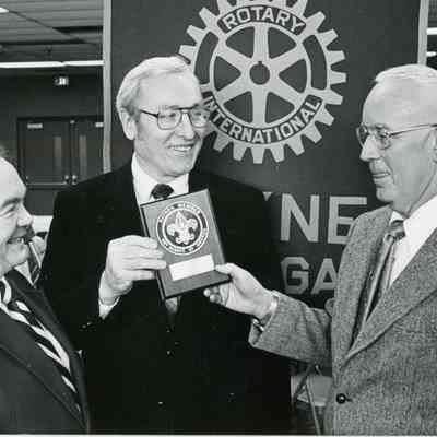 Rotary Club Members with Boy Scouts of America