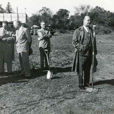 Breaking ground for parking lot. Photo taken by Davis Studio Inc.