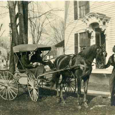 One of the Fass Girls with Her Horse and Buggy