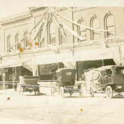 1914. Celebratory bunting for an event