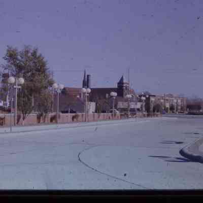Looking East. St. Marys Church and school in distance