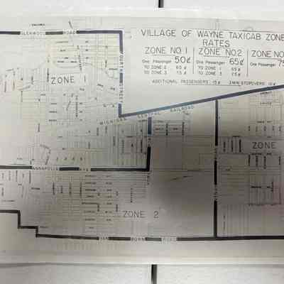 Village Of Wayne Taxicab Zones Map