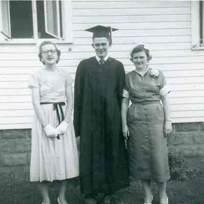 Gen Goudy, Bob Bower and Gertrude Bower on 34540 Sims St. Sometime in the early 1950's.