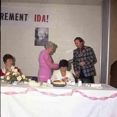Ida Doletzky in pink dress.