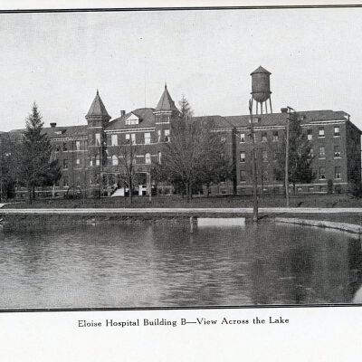 Asylum building, Water Tower and Lake Eloise