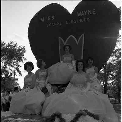 1963 Homecoming Parade Miss Wayne Float