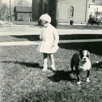 Nancy McKinney and Pug Newton at the barn located on the Schaible property at Second and Michigan.