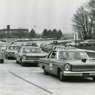 Michigan Ave. EB opening for one-way traffic, 1965