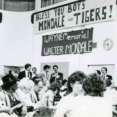Sept. 19, 1984. Walter Mondale Rally at WMHS