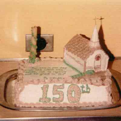 Cake for the 150th Methodist Church Birthday Party on June 28, 1982.