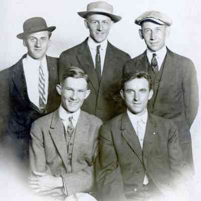 5 guys, maybe from the Chaffee family