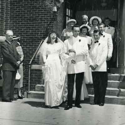 Bernice and Murray Millar on Wedding Day on 07/16/1949 at St. Mary's Church.