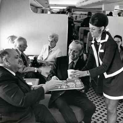 Clarence Woolf who is seated of Woolf Aircraft Products on April 26,1971.