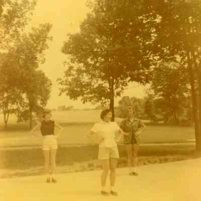 Pat Millar, Sondra Anderle and Joan Nissen at the Midwest Cheerleads Camp.