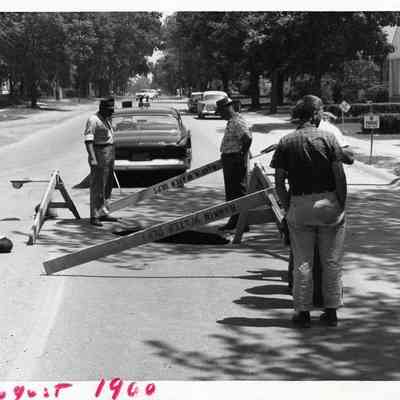 Glenwood Road sewer cave in on August of 1960