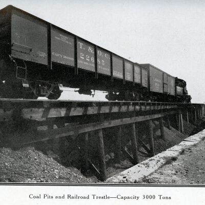 Railroad trestle and coal pits