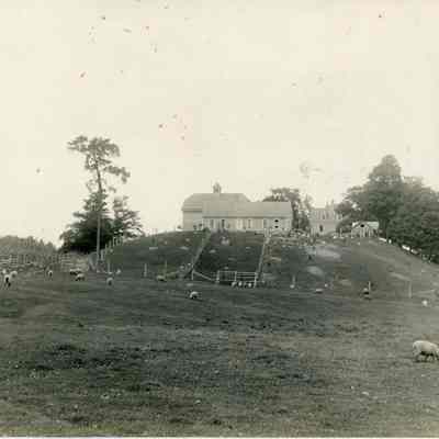 Stellwagen Home at Belleville. Sheep Pastures and barns on hill