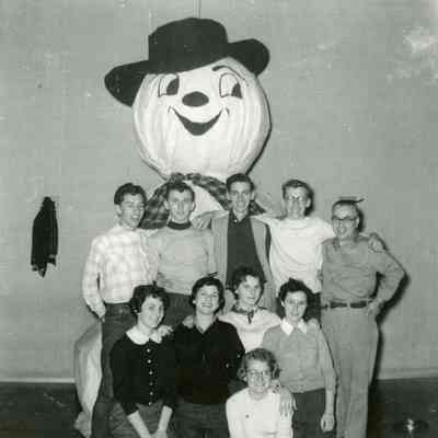Decorating for J-Hop Dance ‌for 'Winter Fantasy' on Jan. 30, 1954.