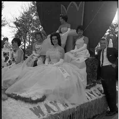 1963 Homecoming Parade Miss Wayne Float