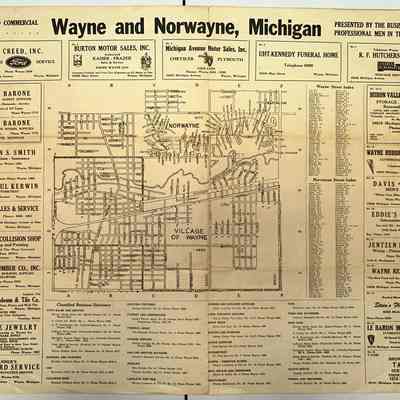 1950's Wayne And Norwayne Map