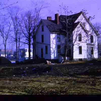 Rear of 3840 during Urban Renewal demolitions. Baptist church at left. 1964