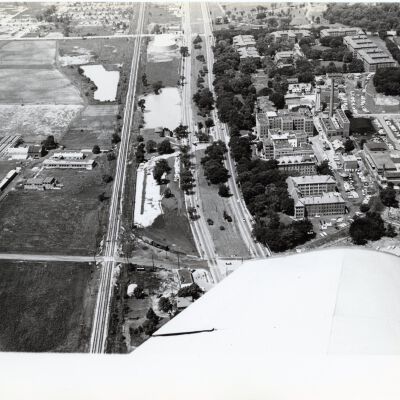 Aerial over Michigan Avenue and Eloise