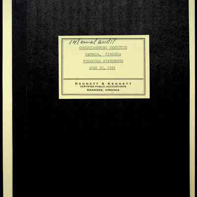 Christiansburg Institute Financial Audit, 1955