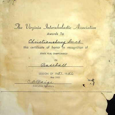 State VIAL Championship in Baseball 1951-1952