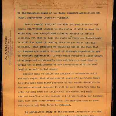 Plan of Co-ordination between Teacher’s Association and Negro Organization Society