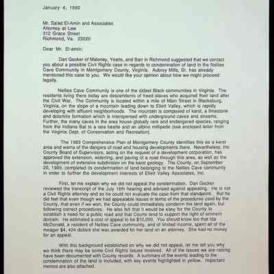 Sa'ad El-Amin, Attorney Correspondence