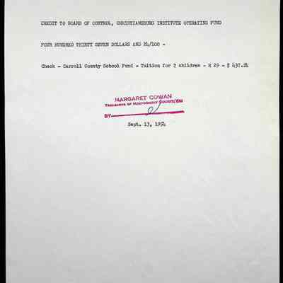 Christiansburg Institute Treasury Receipts, 1954-1955