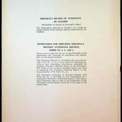 Principal’s Record of Attendance, 1964
