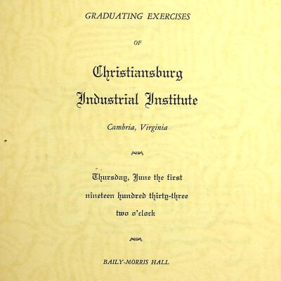 Graduating Exercises of Christiansburg Industrial Institute 1933