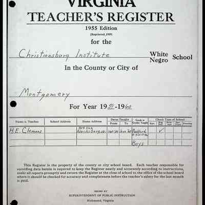 Christiansburg Institute Records of H.E. Clemons, 1959-1960