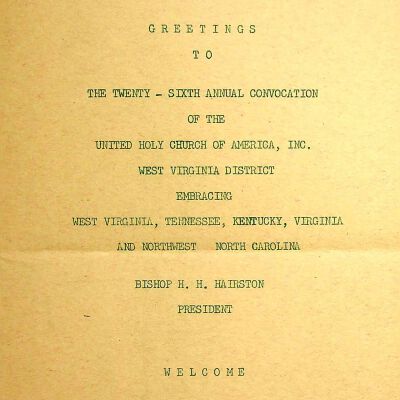 The 26th Annual Convocation of the United Holy Church of America, Inc