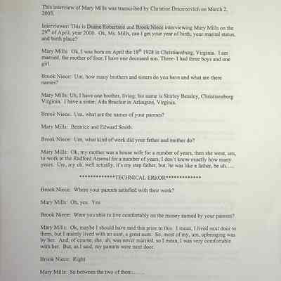 2003 Oral History Transcript, Mary Mills