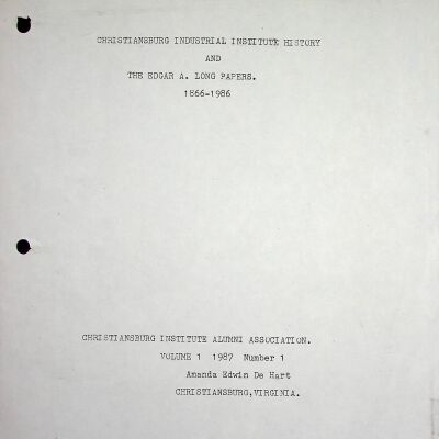 CIAA, CII History and the Edgar A. Long Papers, V. I-V, (photocopy)