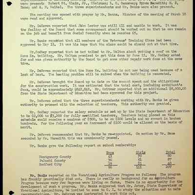 Christiansburg Institute Minutes, 1952-1960
