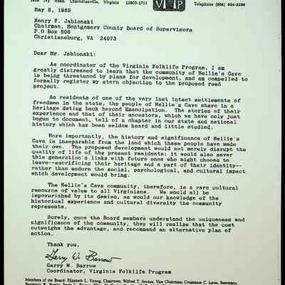 Letters to Montgomery County Board of Supervisors, May 1989