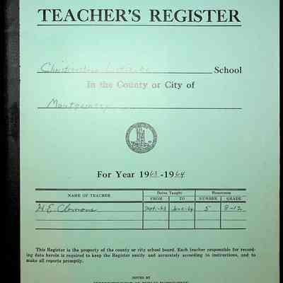 VA Teacher’s Register for H.E. Clemons, 1963-1964 (Radford City Girls)