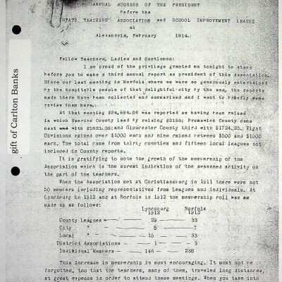 Annual Address of The President, 1914 (Photocopy)