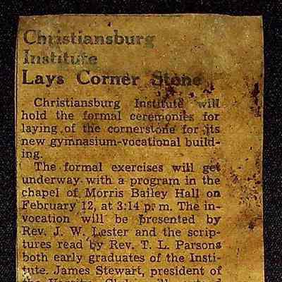 (2) Scattergood Cornerstone Dedication Newspaper Clippings, 1952